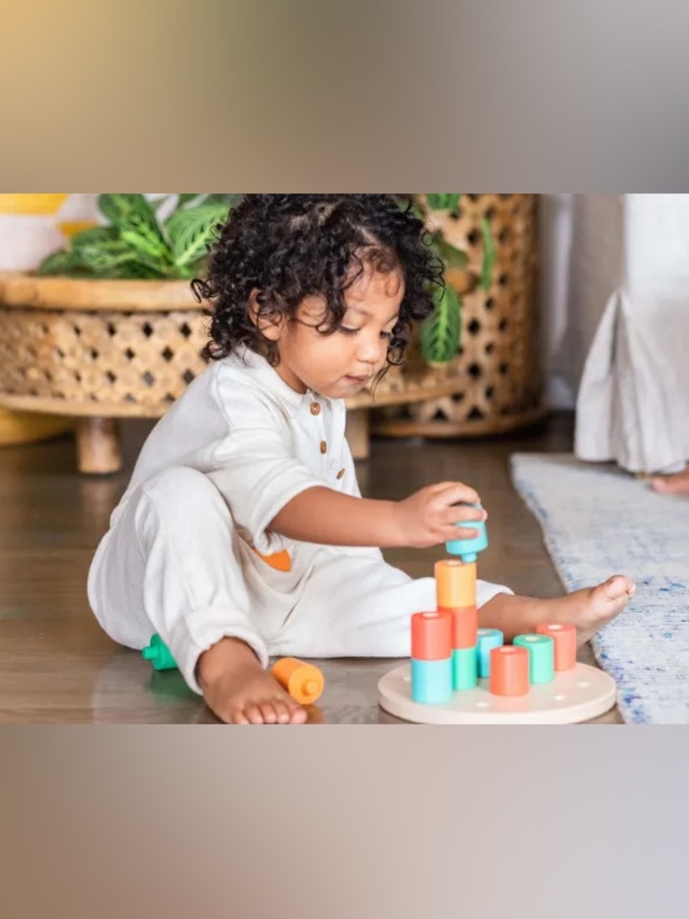 Lovevery Wooden Stacking Pegboard Months 16, 17, 18